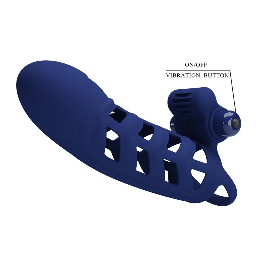 PRETTY LOVE - ALTAF ANEL VIBRADOR COM BAINHA DE SILICONE AZUL